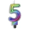 Bougie anniversaire chiffre 5 iridescent