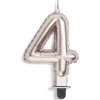Bougie anniversaire chiffre 4 rose gold