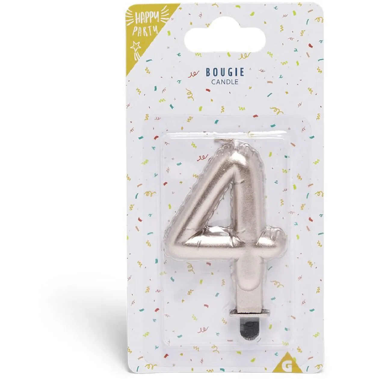 Bougie anniversaire chiffre 4 rose gold