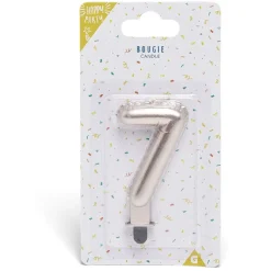 Bougie anniversaire chiffre 7 rose gold
