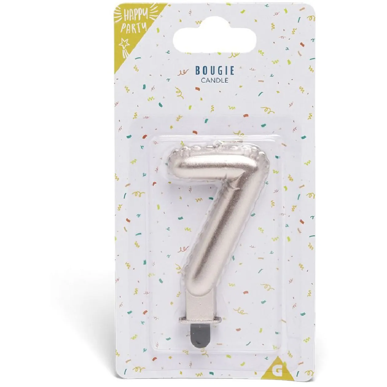 Bougie anniversaire chiffre 7 rose gold