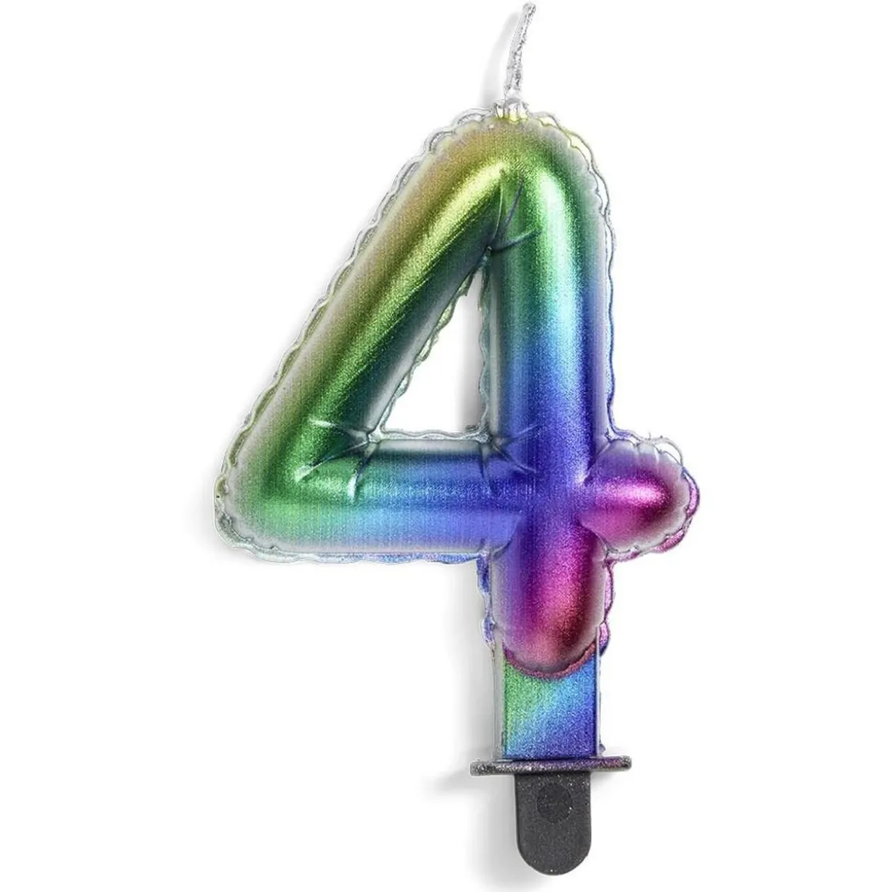 Bougie anniversaire chiffre 4 iridescent