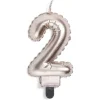 Bougie anniversaire chiffre 2 rose gold
