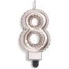 Bougie anniversaire chiffre 8 rose gold