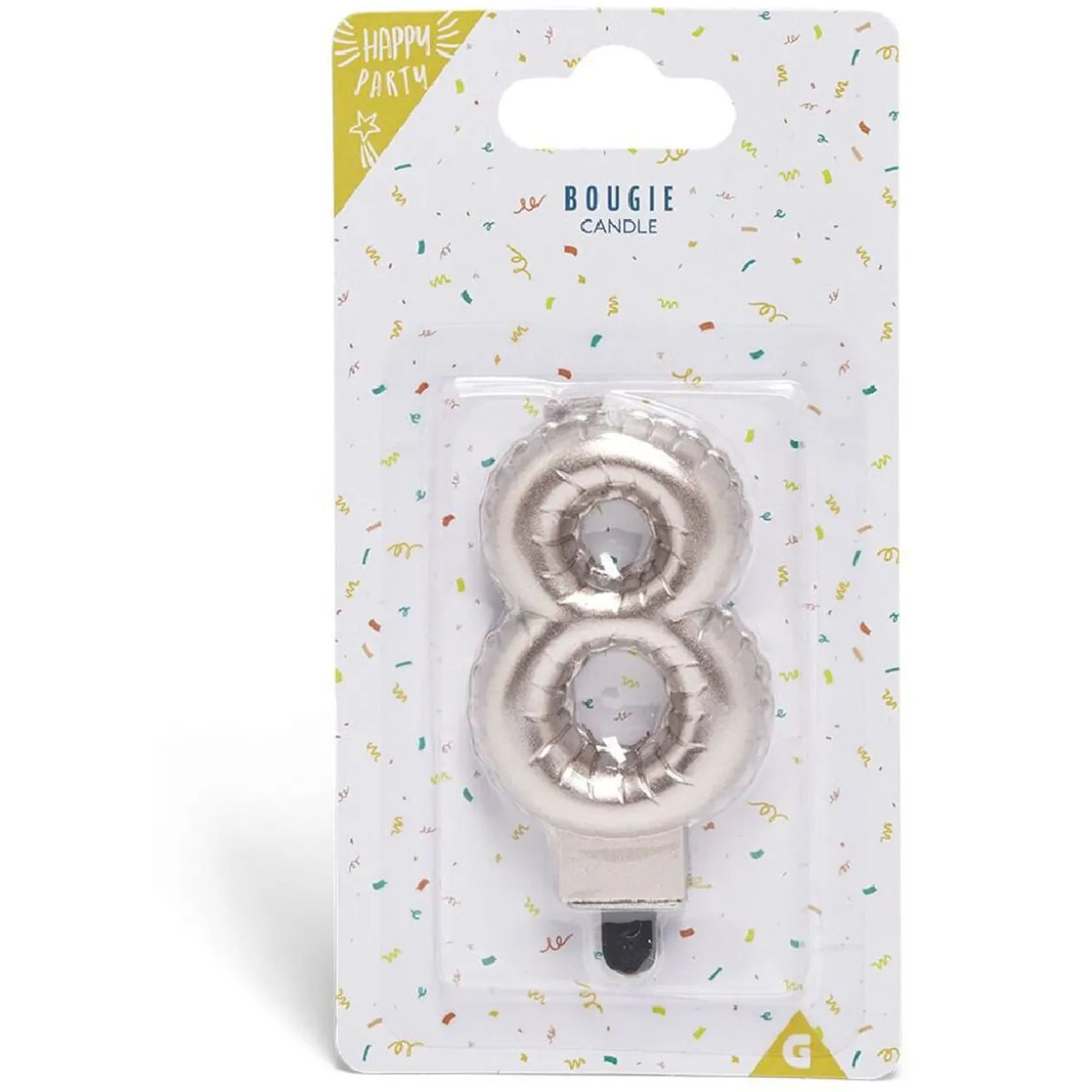 Bougie anniversaire chiffre 8 rose gold