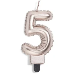 Bougie anniversaire chiffre 5 rose gold