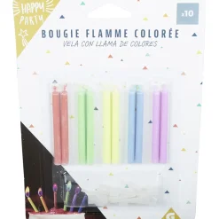 Bougie anniversaire flamme colorée