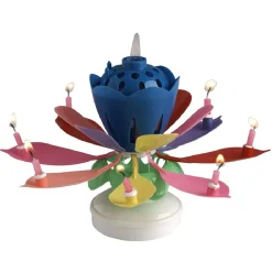 Bougie anniversaire musicale en forme de fleur
