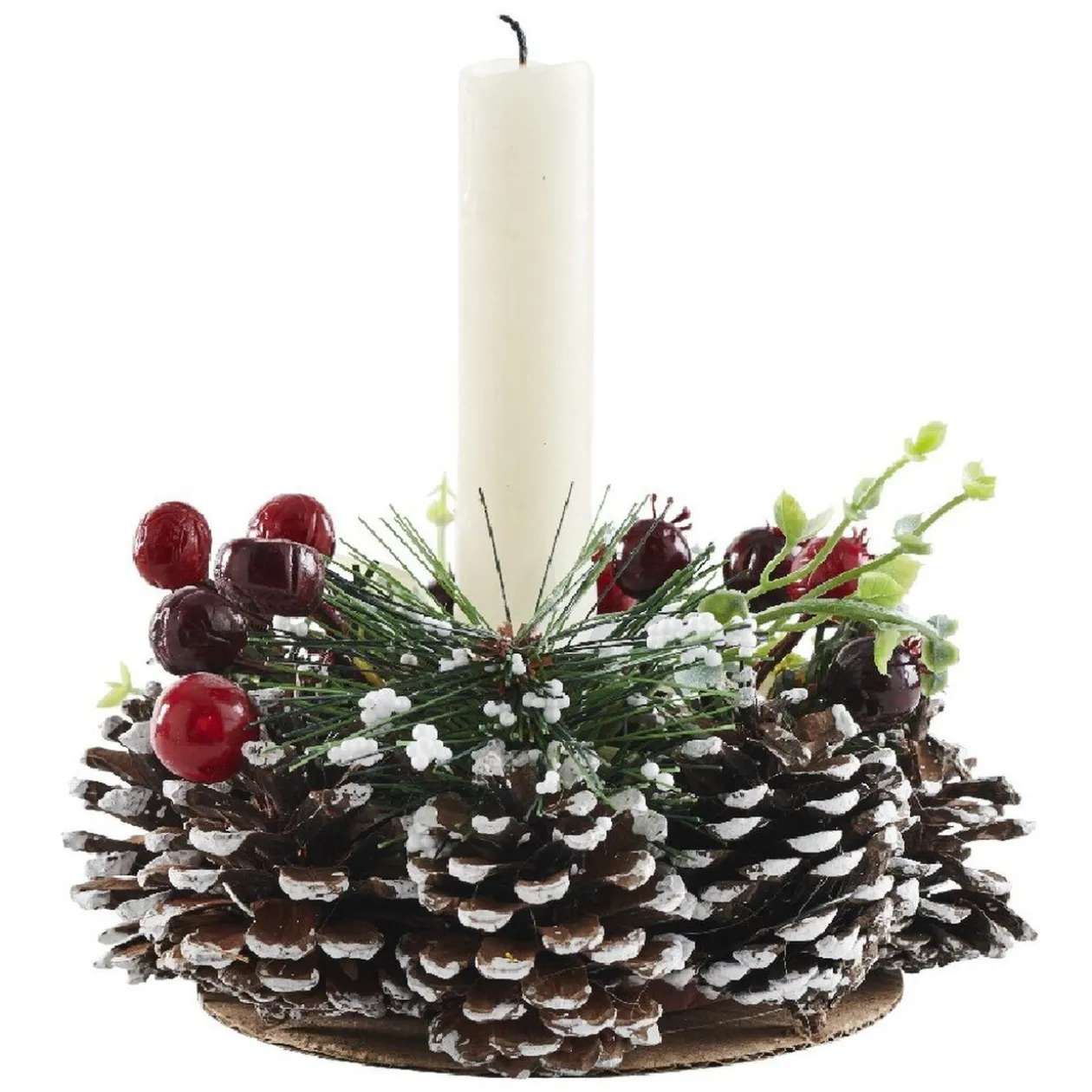 Bougie chauffe-plat avec couronne décorative