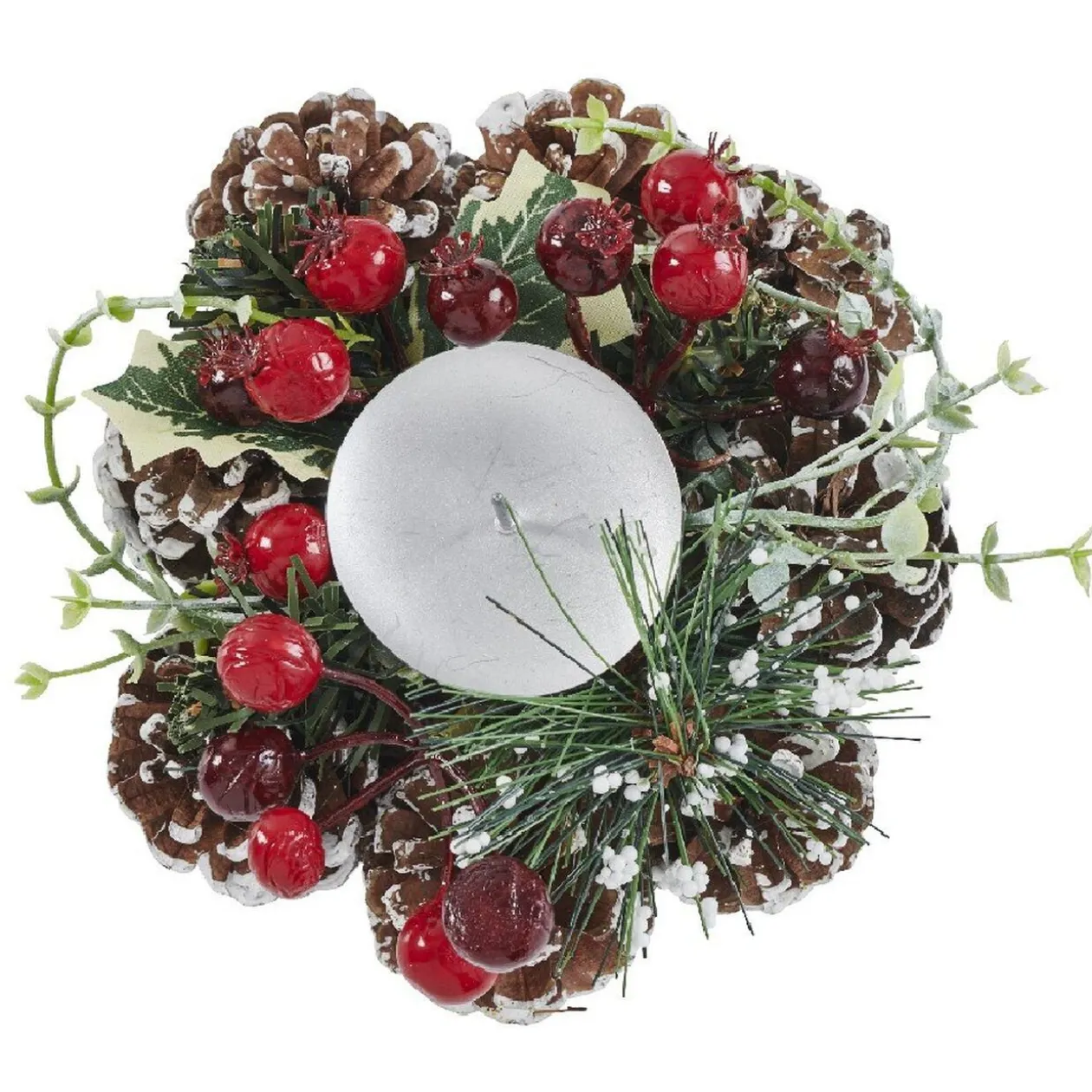 Bougie chauffe-plat avec couronne décorative