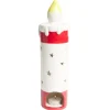 Bougie de Noël en céramique rouge et blanc Ø8,5xH29,5cm