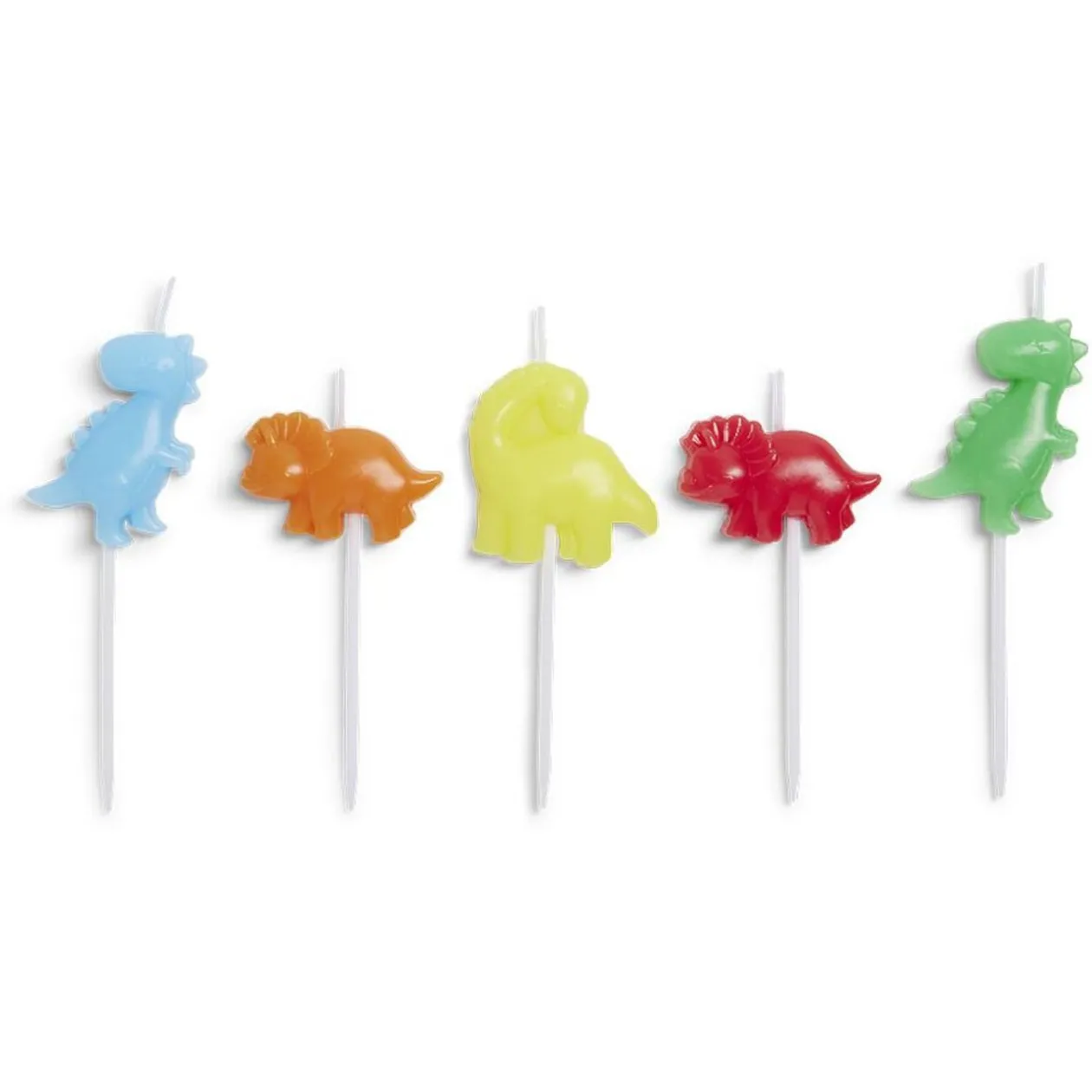 Bougie dinosaure pique x5