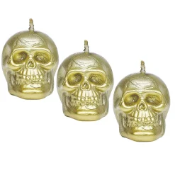 Bougie Halloween en forme de crâne x3