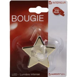 Bougie led étoile dorée