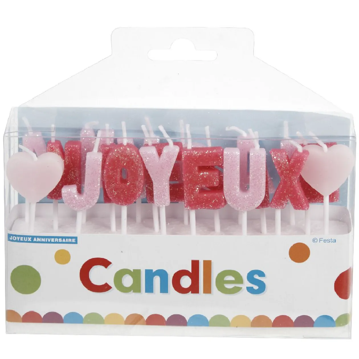 Bougies Joyeux anniversaire rose