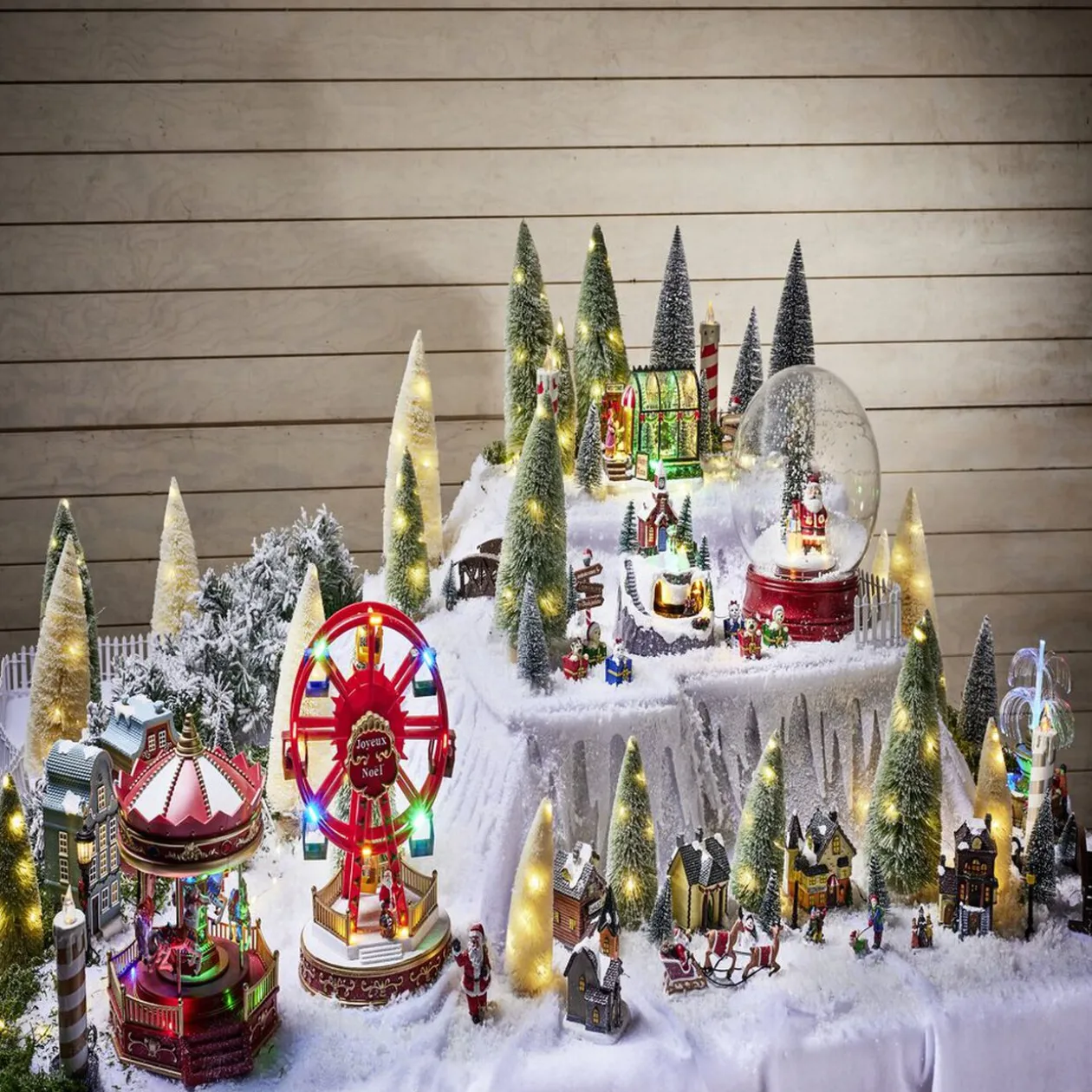 Boule à neige animée lumineuse musicale rouge Ø21cm