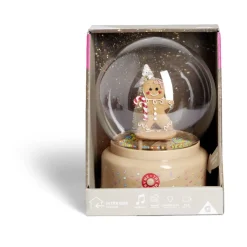 Boule à neige lumineuse animée musicale bonhomme pain d'épices - 2 modèles