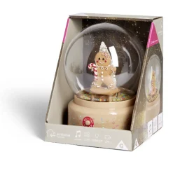 Boule à neige lumineuse animée musicale bonhomme pain d'épices - 2 modèles