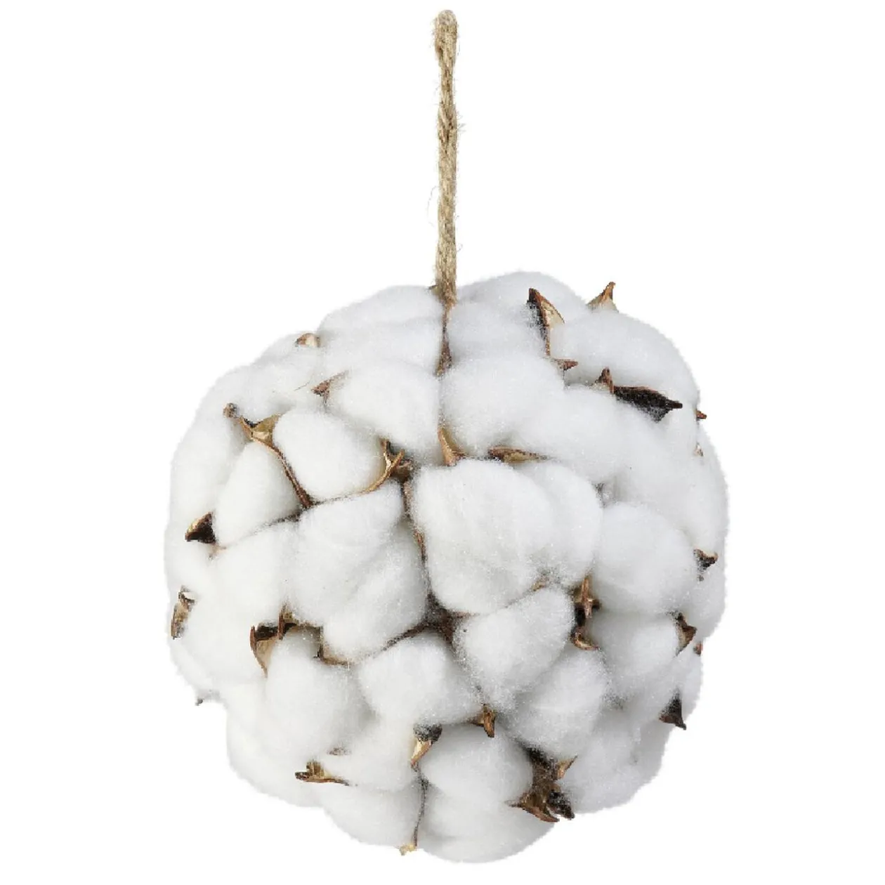 Boule déco blanche coton
