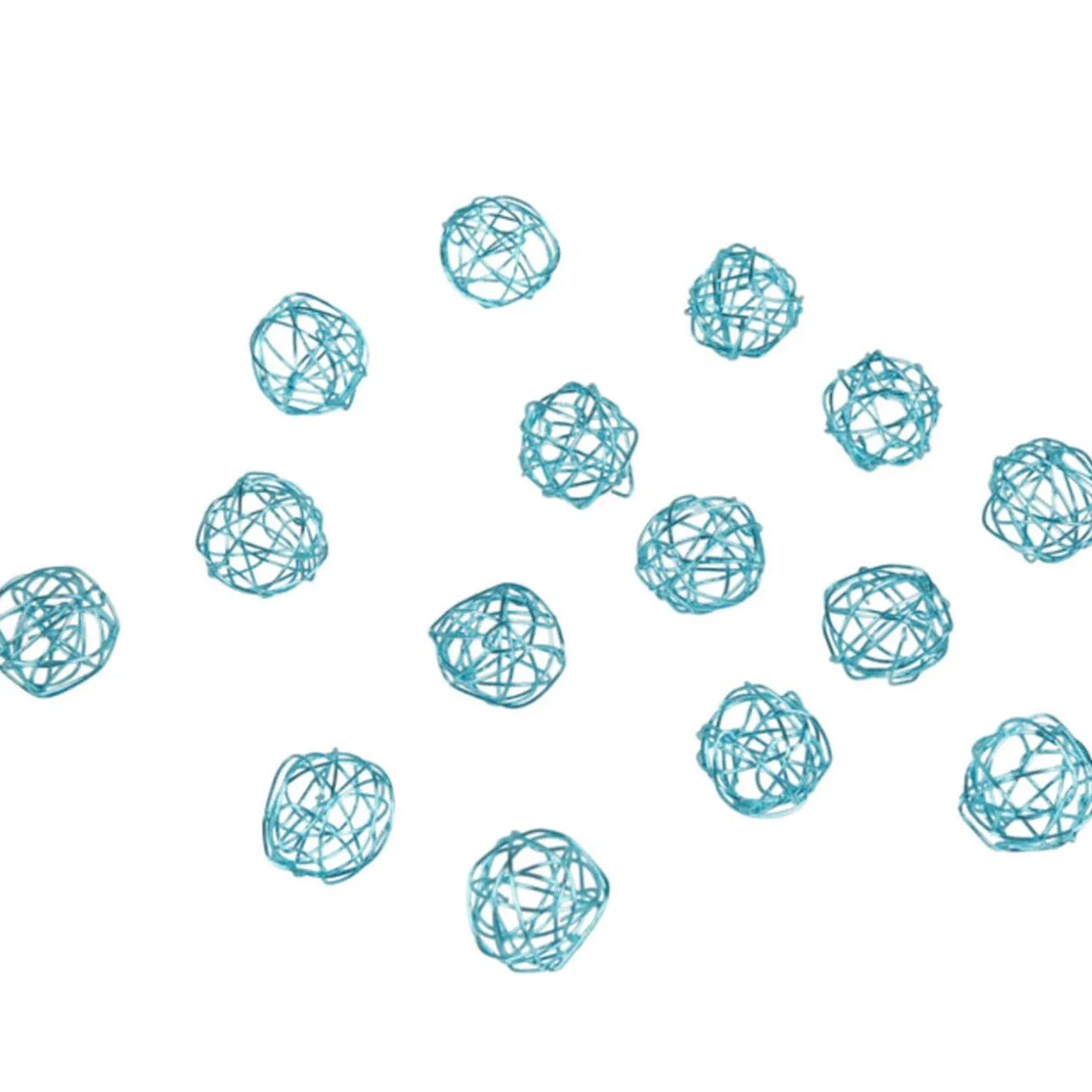 Boule déco bleue turquoise x15