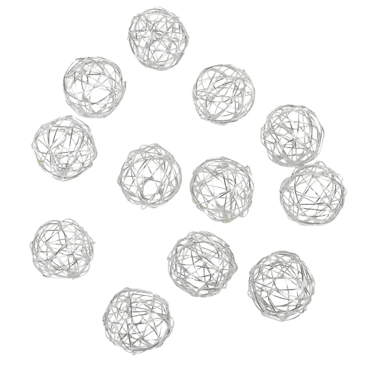 Boule décorative argentée X 12