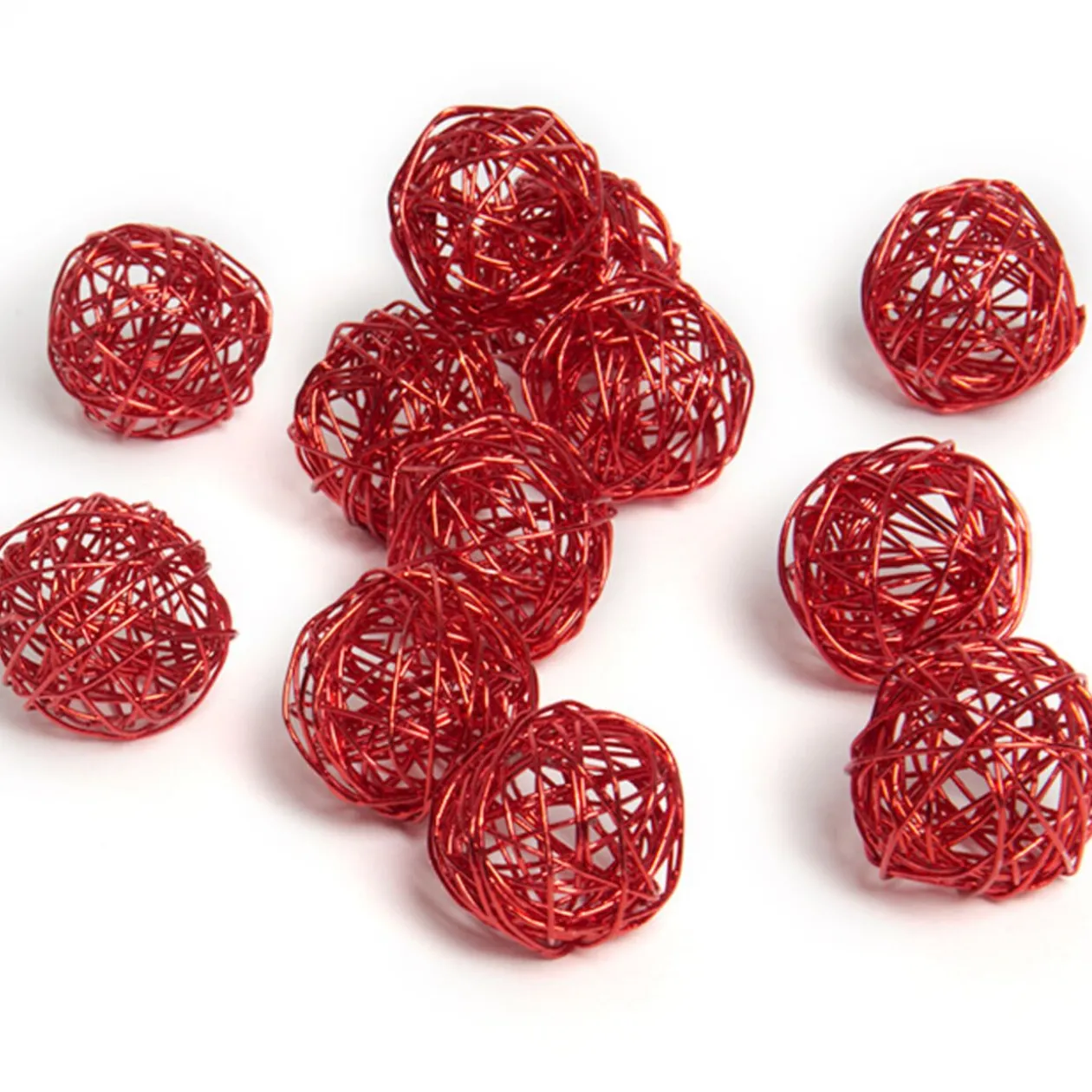 Boule décorative rouge x12