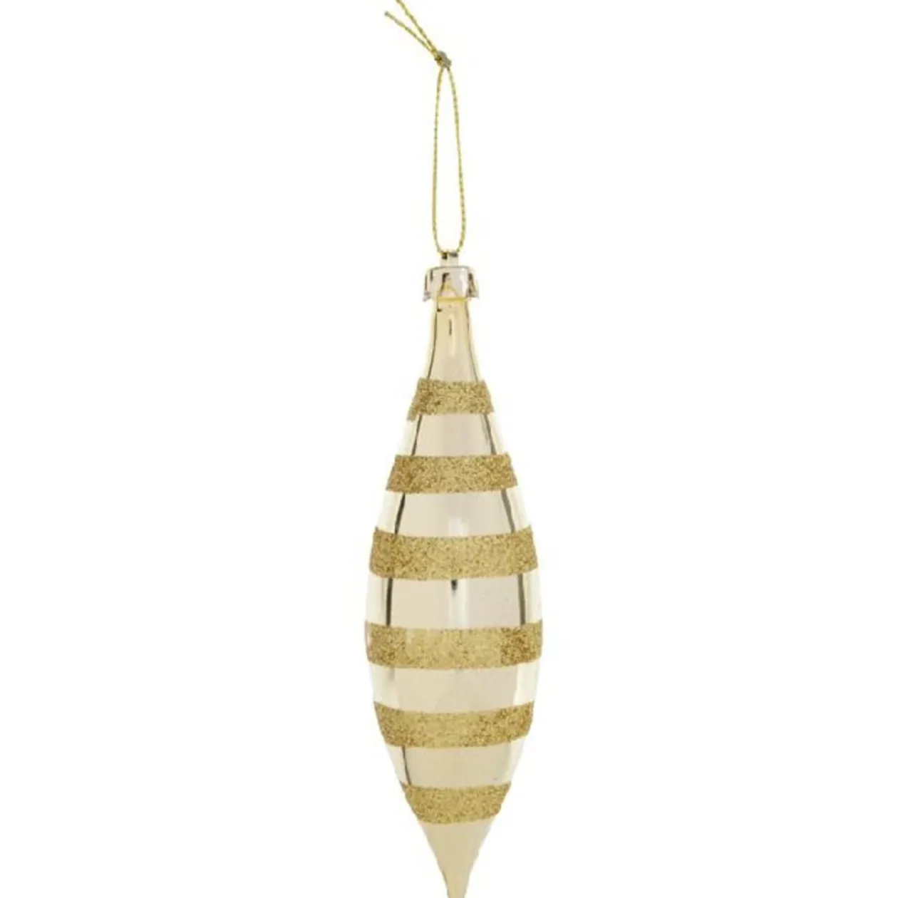 Boule de Noel goutte X7 or pailletée