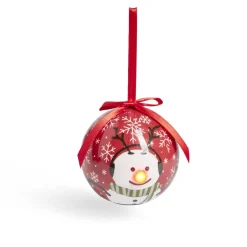 Boule de Noël à suspendre avec nez rouge LED Ø8cm - 4 modèles