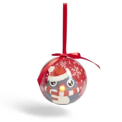 Boule de Noël à suspendre avec nez rouge LED Ø8cm - 4 modèles