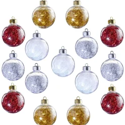 Boule de Noël à suspendre intérieur décoré fil métallisé x15