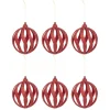 Boule de Noël ajourée rouge x6