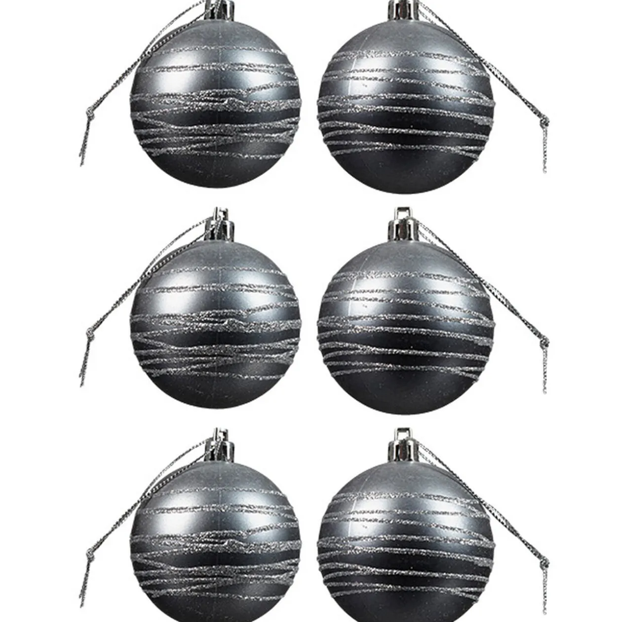 Boule de Noël argentée x6