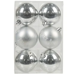 Boule de Noël argentée x6