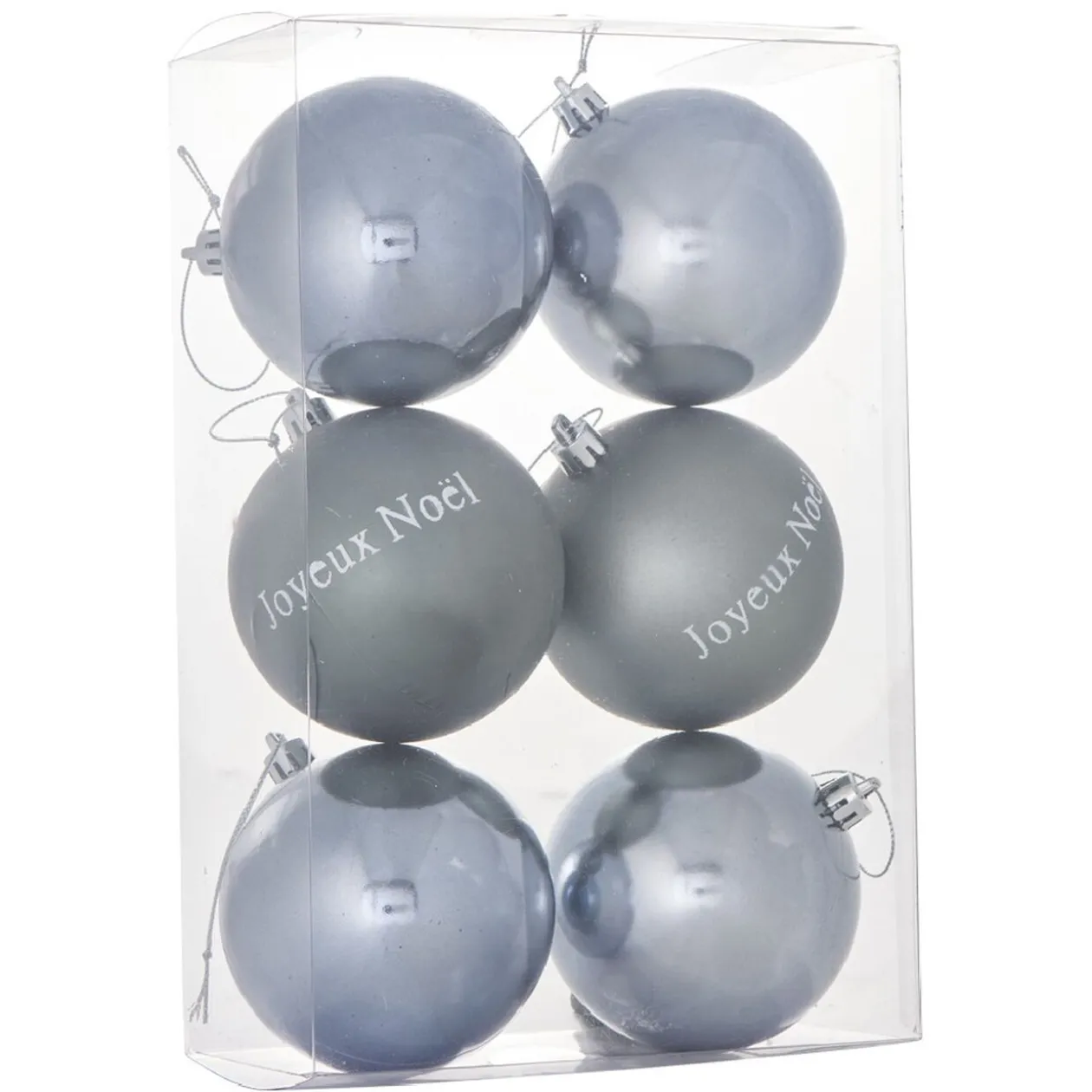 Boule de Noël argentée x6