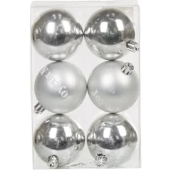Boule de Noël argentée x 6