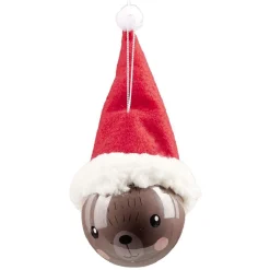 Boule de Noël avec bonnet Ø7,5xH15cm