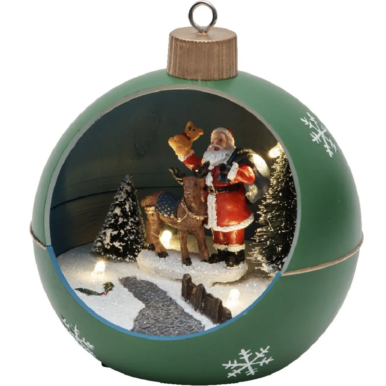 Boule de Noël avec figurines 4 LED