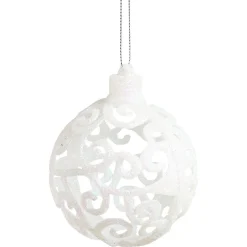 Boule de Noël baroque blanc Ø8cm x3