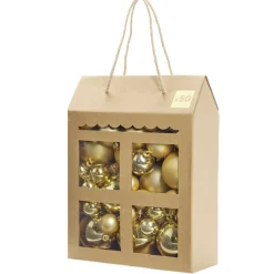 Boule de Noël blanche et dorée x50