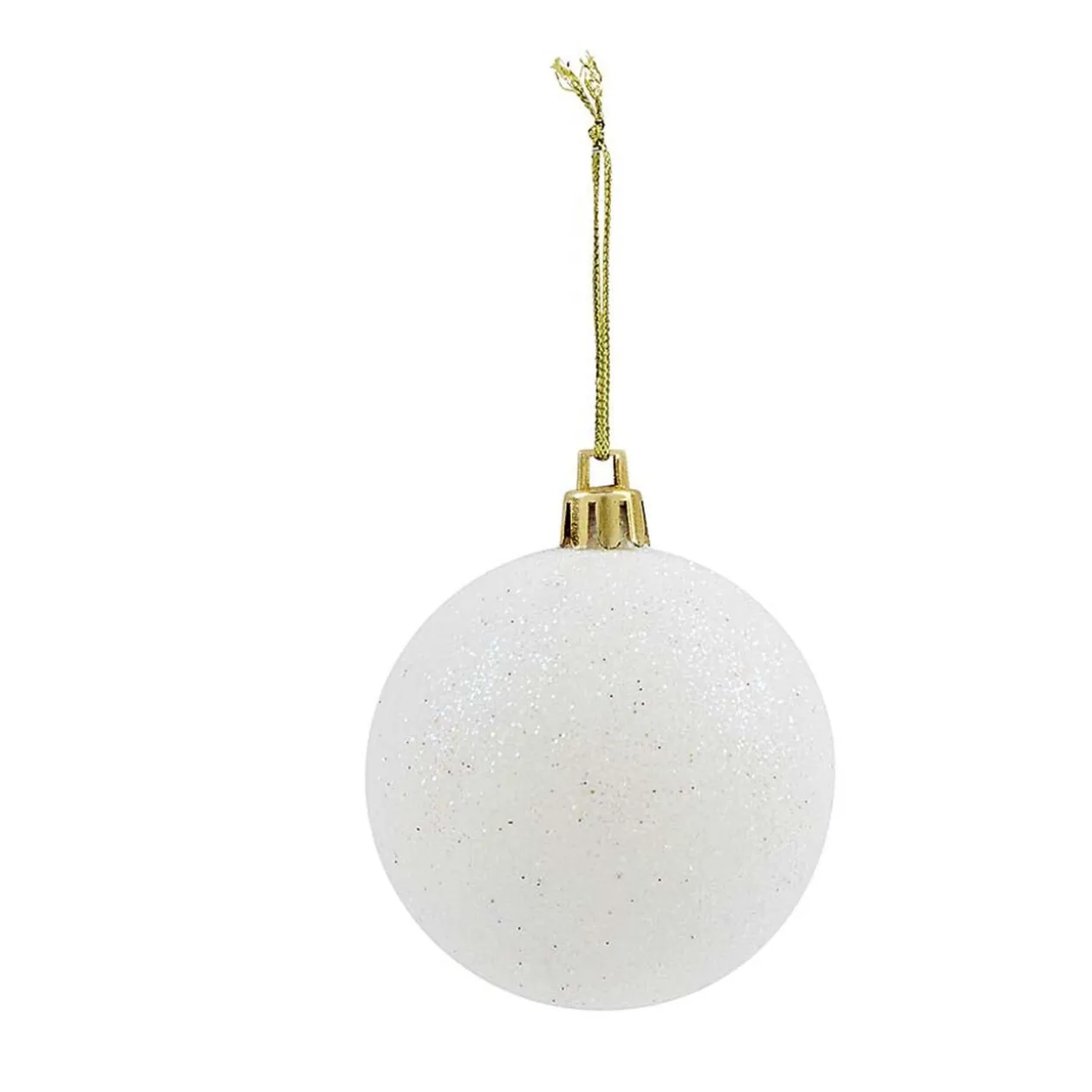 Boule de Noël blanche pailletée x6