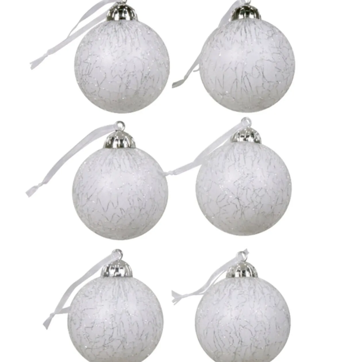 Boule de Noël blanche x6