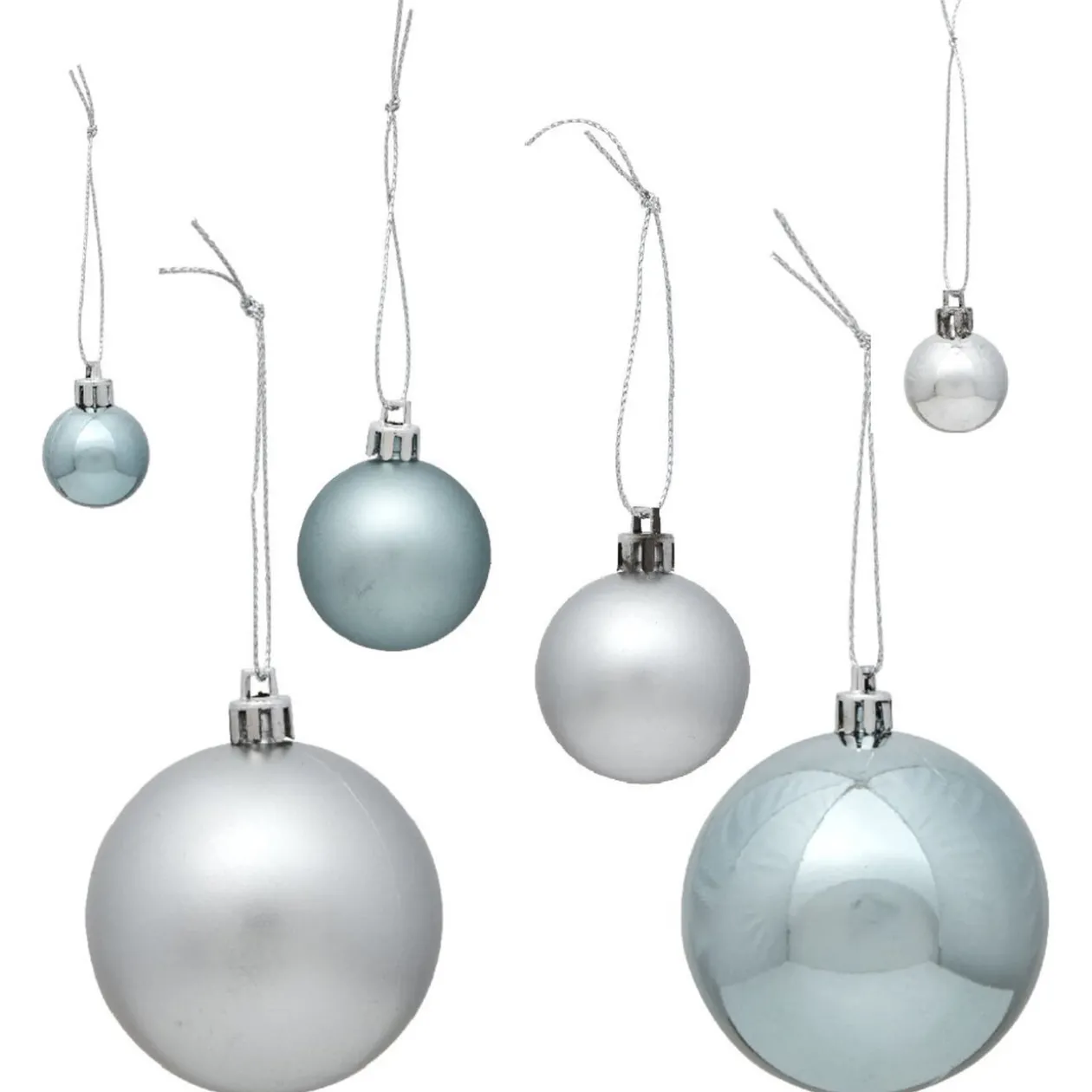 Boule de Noël bleu et argent x 50