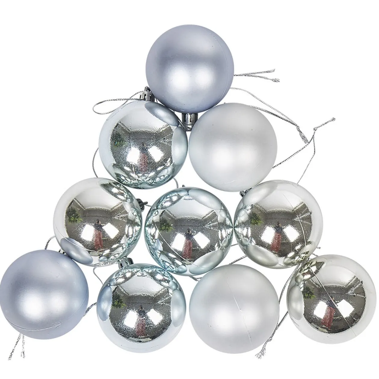 Boule de Noël bleu et argenté x10