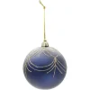 Boule de Noël bleu et doré Ø8 cm