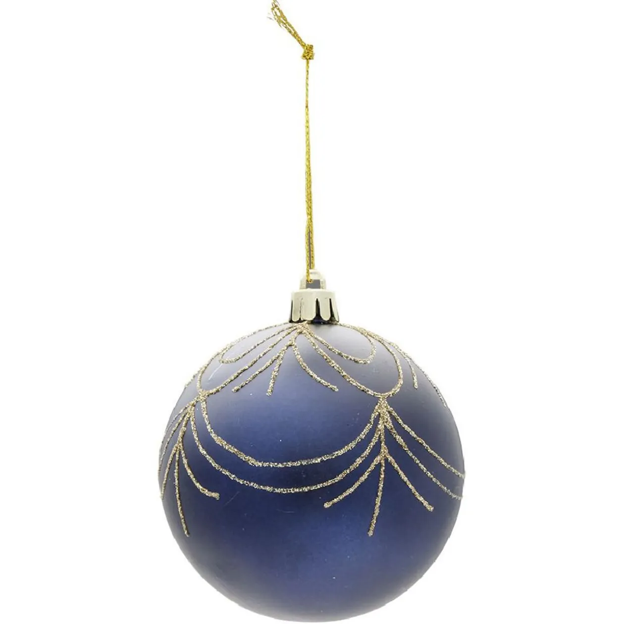 Boule de Noël bleu et doré Ø8 cm