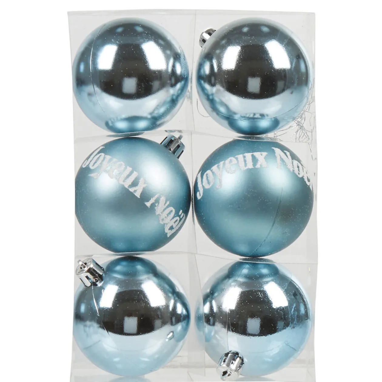 Boule de Noël bleue x6