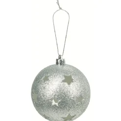 Boule de Noël brillante motif étoilée ajourée