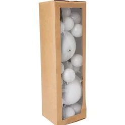 Boule de Noël Ø7cm x30 et Ø15cm x2 blanc