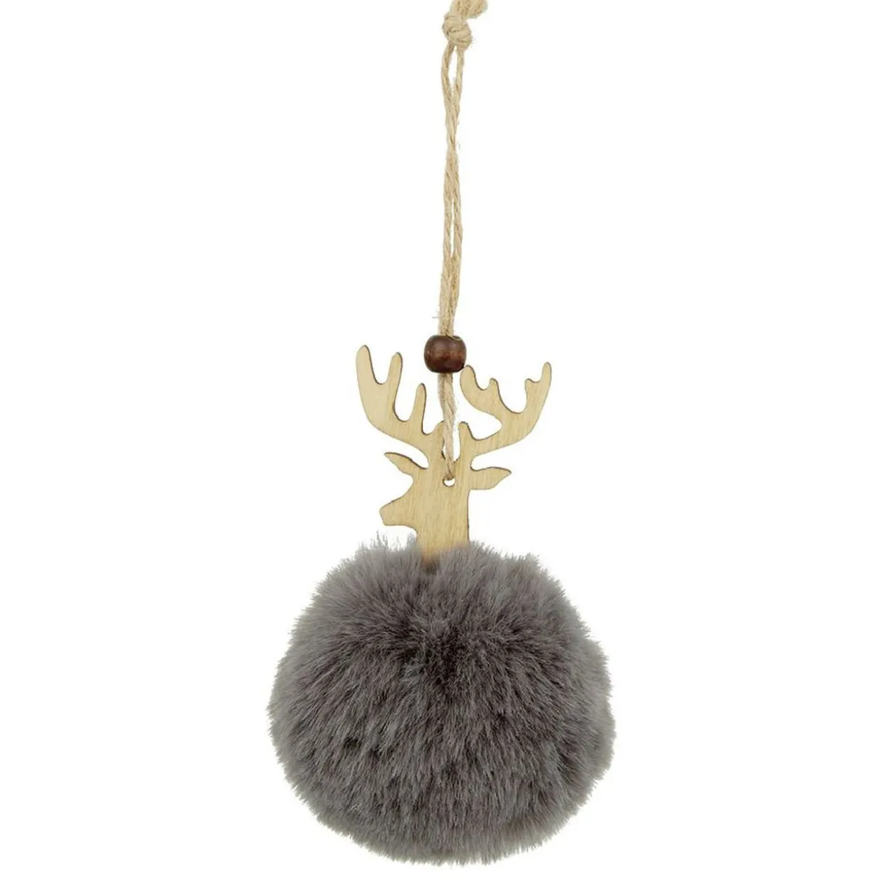 Boule de Noël déco fourrure Ø7,5x10 cm