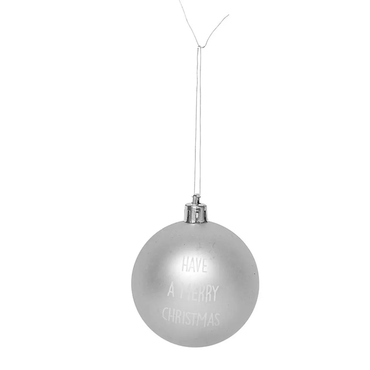 Boule de Noël décor argenté x6